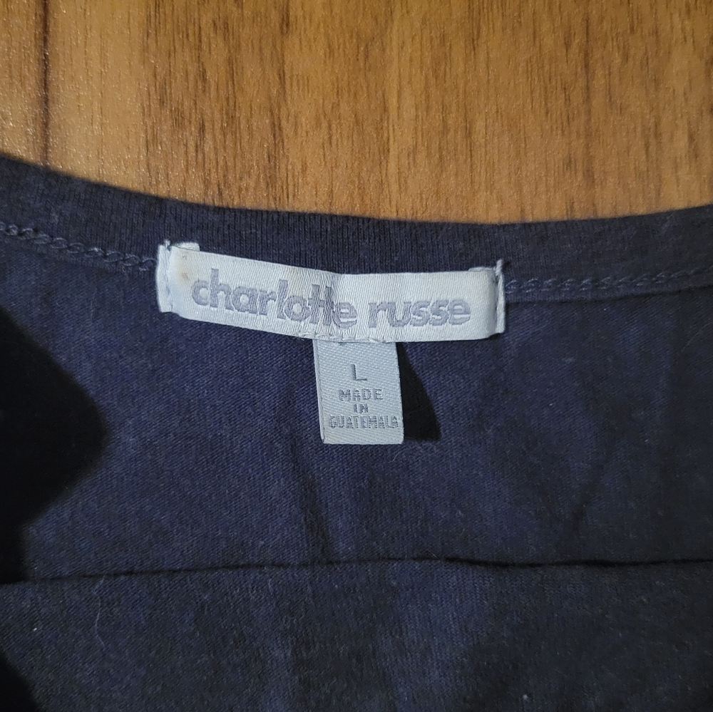 Cropped Navy Distressed Flag Cami - Picture 2 of 2